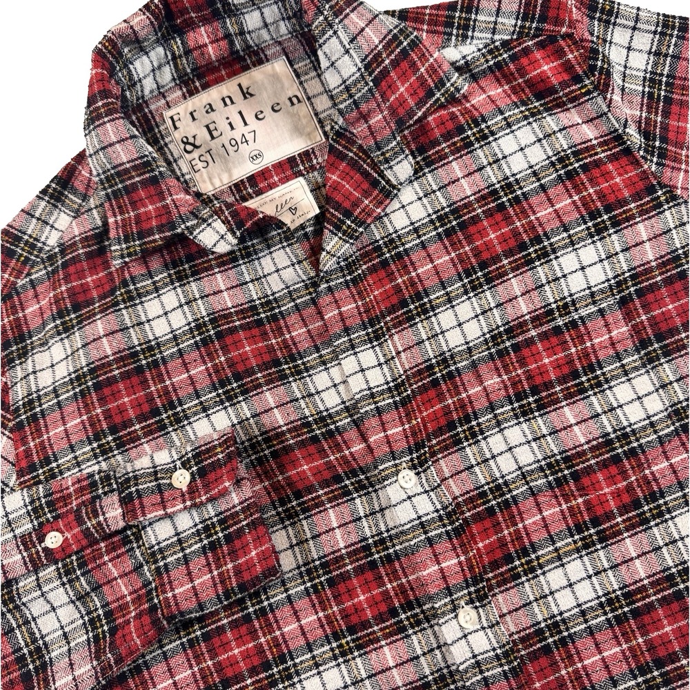 Frank & Eileen Eileen Button Down Shirt Women XXS Red‎ Plaid Italian Flannel